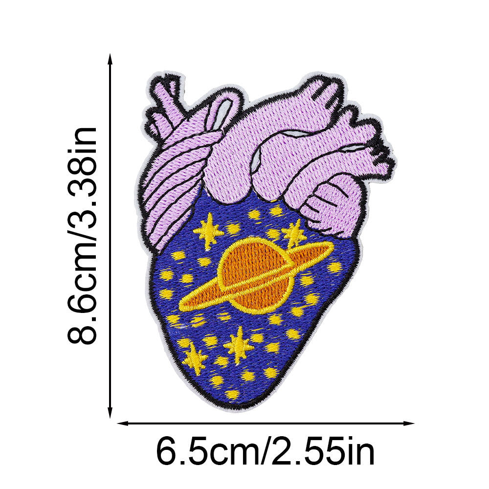 Wholesale Heart-shaped embroidery patch letters multi-color spelling DIY accessories